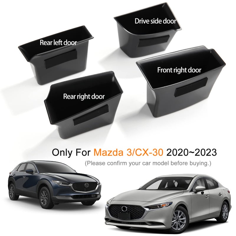 ANFOKAS 4pcs for Mazda 3 CX30 2024 2023 2022 2021 2020 Accessories Auto Door Grab Handle Pocket Armrest Box Armrest Cover Storage Organizer Tray - Image 2